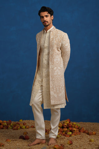 MAYURESH BEIGE SHERWANI SET