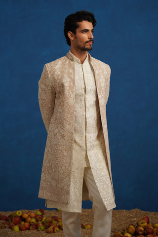 MAYURESH BEIGE SHERWANI SET