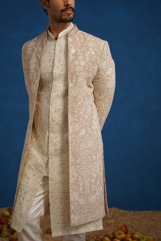 MAYURESH BEIGE SHERWANI SET