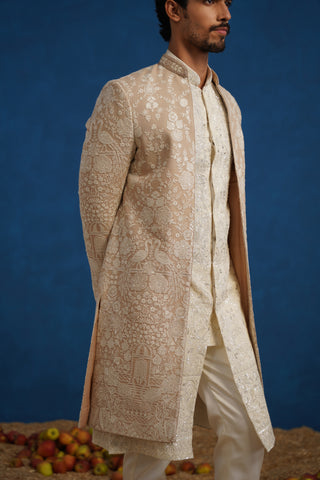 MAYURESH BEIGE SHERWANI SET