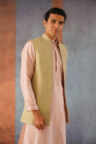 Firoz - Multicolored Embroidered Long Open Jacket Kurta Set