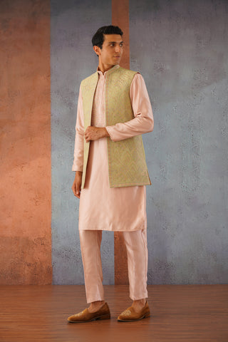 Firoz - Multicolored Embroidered Long Open Jacket Kurta Set