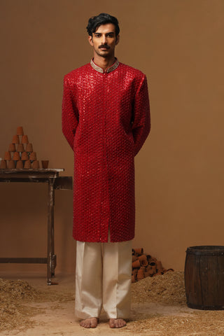 HUMSAFAR RED INDO - WESTERN  SET