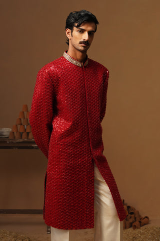 HUMSAFAR RED INDO - WESTERN  SET