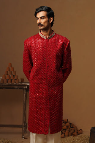 HUMSAFAR RED INDO - WESTERN  SET