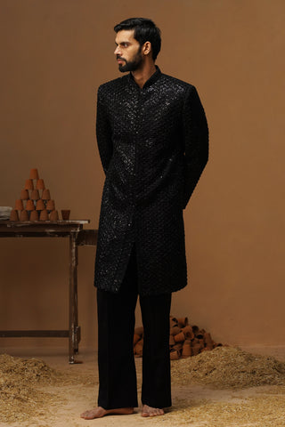HUMSAFAR BLACK INDO - WESTERN SET