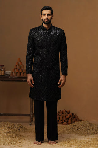 HUMSAFAR BLACK INDO - WESTERN SET