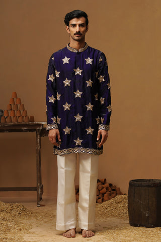 STAR NAVY BLUE  SHORT KURTA SET