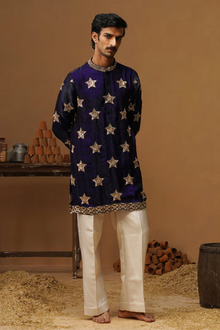 STAR NAVY BLUE  SHORT KURTA SET