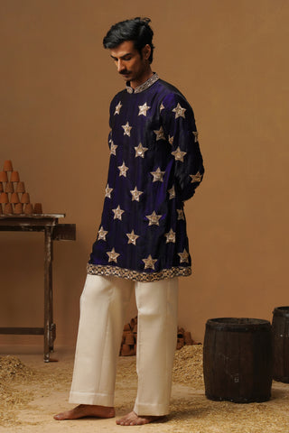 STAR NAVY BLUE  SHORT KURTA SET