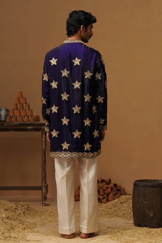 STAR NAVY BLUE  SHORT KURTA SET