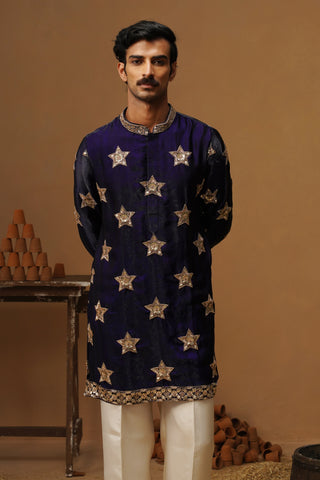 STAR NAVY BLUE  SHORT KURTA SET