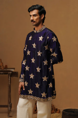 STAR NAVY BLUE  SHORT KURTA SET