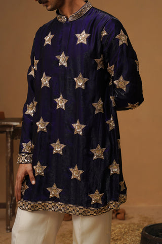 STAR NAVY BLUE  SHORT KURTA SET