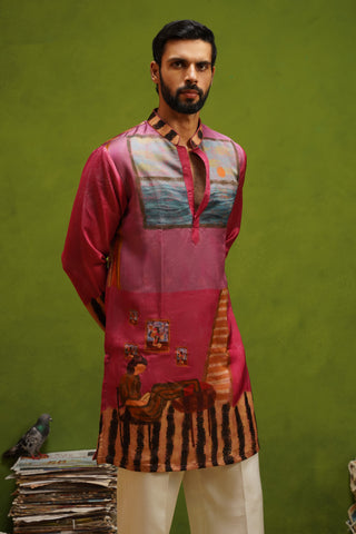 CANVAS MAGENTA SHORT KURTA SET