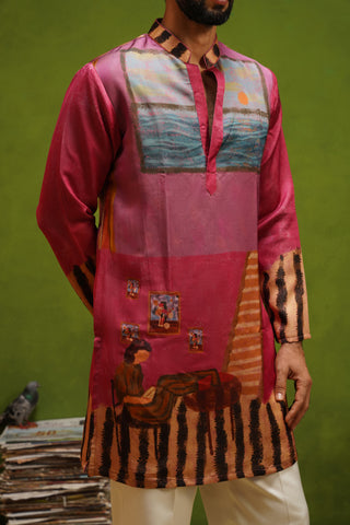 CANVAS MAGENTA SHORT KURTA SET