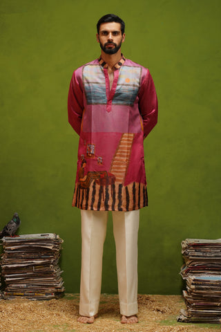 CANVAS MAGENTA SHORT KURTA SET