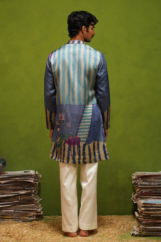 CANVAS BLUE SHORT KURTA SET