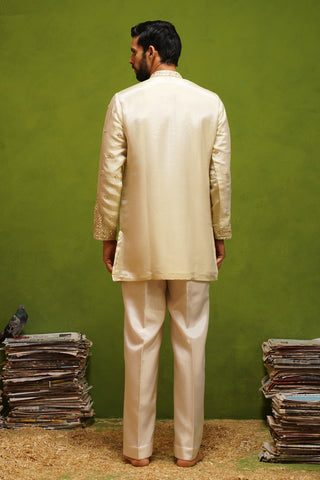 ARYA BEIGE V NECK SHORT KURTA SET