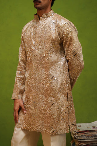 ARJUN BEIGE SHORT KURTA SET