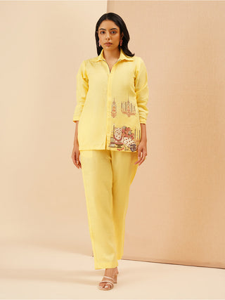 Yellow Pantera Zipper Co-ord Set