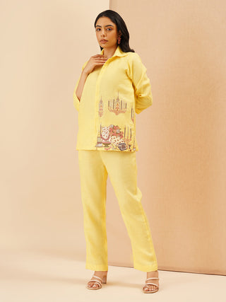 Yellow Pantera Zipper Co-ord Set