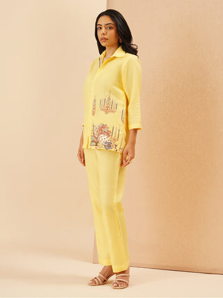 Yellow Pantera Zipper Co-ord Set