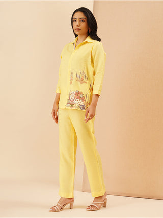 Yellow Pantera Zipper Co-ord Set