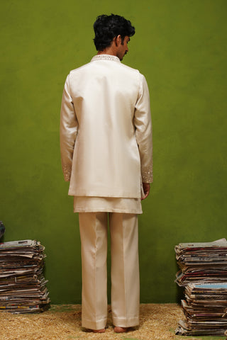 AZEEL IVORY SHORT KURTA JACKET SET