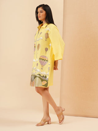 Yellow Cappadocia Zipper dress