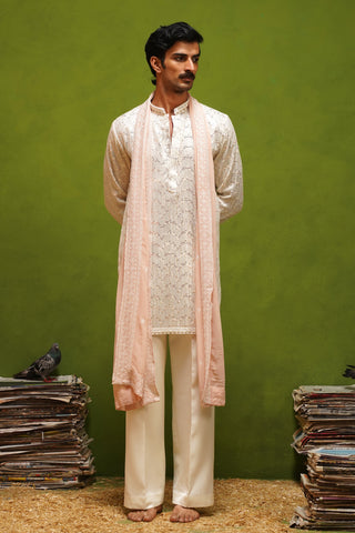 NEEL IVORY  SHORT KURTA SET WITH DUPATTA