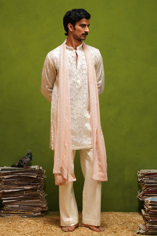 NEEL IVORY  SHORT KURTA SET WITH DUPATTA