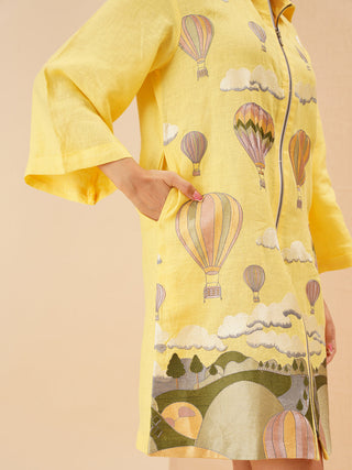 Yellow Cappadocia Zipper dress