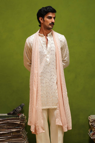 NEEL IVORY  SHORT KURTA SET WITH DUPATTA