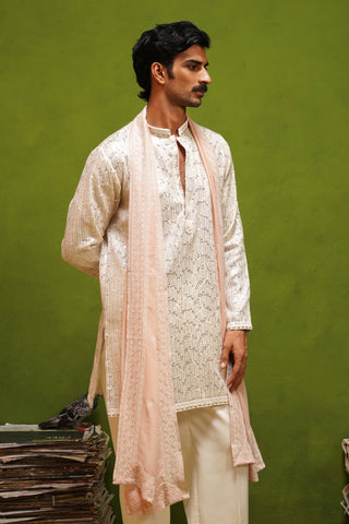 NEEL IVORY  SHORT KURTA SET WITH DUPATTA