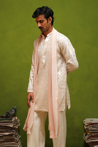 NEEL IVORY  SHORT KURTA SET WITH DUPATTA