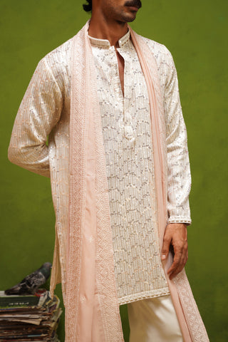 NEEL IVORY  SHORT KURTA SET WITH DUPATTA
