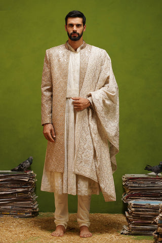 VEDANT GOLD SHERWANI SET