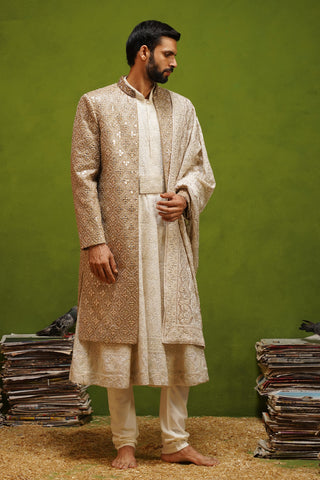 VEDANT GOLD SHERWANI SET