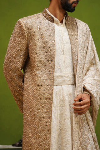 VEDANT GOLD SHERWANI SET
