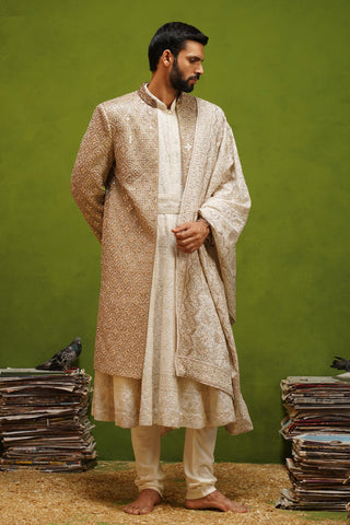 VEDANT GOLD SHERWANI SET
