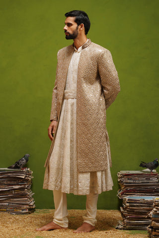 VEDANT GOLD SHERWANI SET