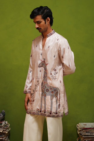 SAFARI PINK SHORT KURTA SET