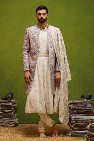 MEHRAN LAVENDER SHERWANI SET