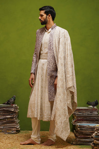 MEHRAN LAVENDER SHERWANI SET