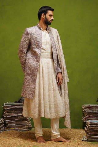MEHRAN LAVENDER SHERWANI SET