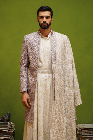 MEHRAN LAVENDER SHERWANI SET