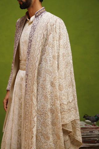 MEHRAN LAVENDER SHERWANI SET