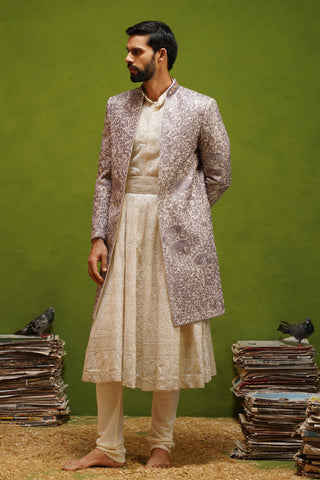 MEHRAN LAVENDER SHERWANI SET