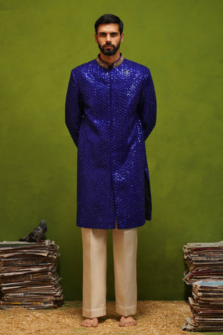 HUMSAFAR ROYAL BLUE INDO - WESTERN SET